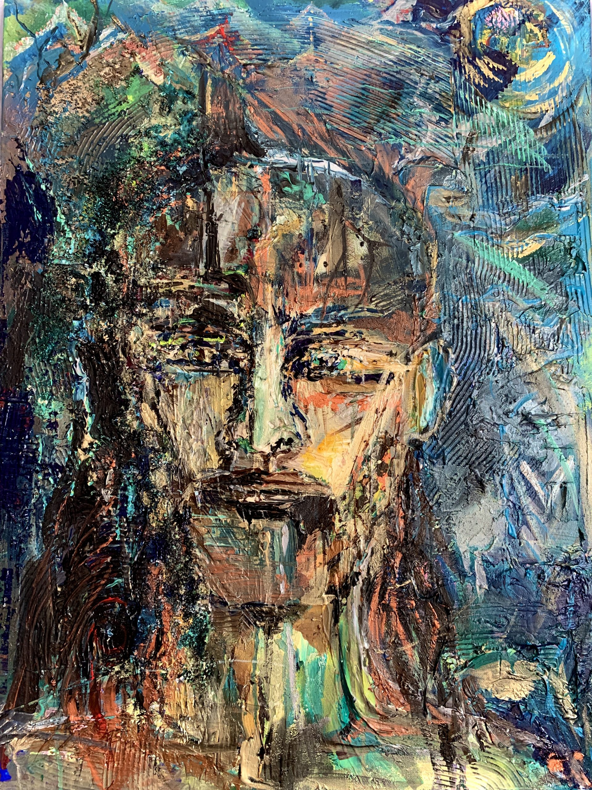 Gemälde, heilsame Kunst. Krieger. Acryl